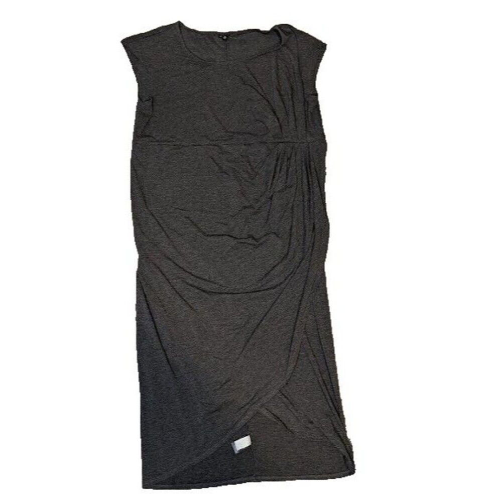 Torrid Tulip Jersey Midi Dress Womens 3X Gray Shirred Short Sleeve